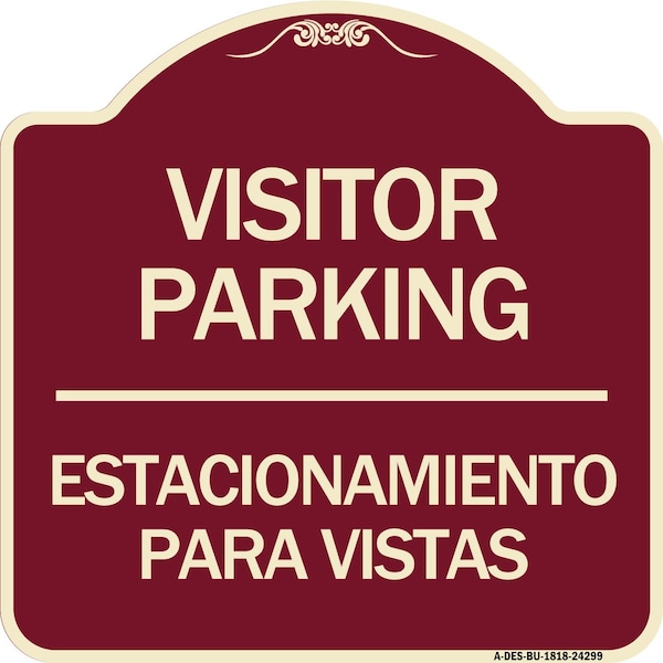 Bilingual Reserved Parking Visitor Parking Estacionamiento Para Visitas, A-DES-BU-1818-24299